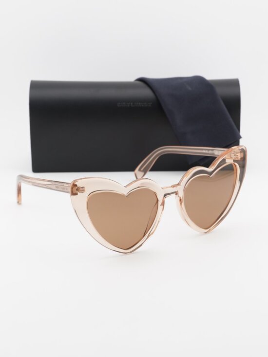 Saint Laurent SL181 LOU LOU 020 Heart Sunglasses - Nude / Brown main image 10